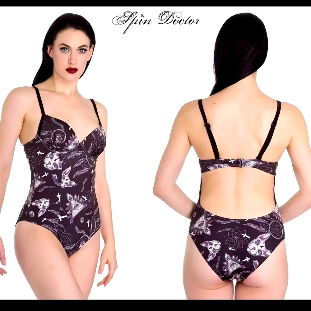 Hell Bunny/Spin Doctor Arcane Bathing Suit. Sz L. NWT